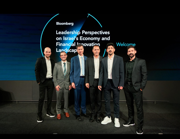 Photo from left to right: Ron Klein, EVP and Head of the Economic Department, Tel Aviv Stock Exchange; Matan Safran, Minister for Economic and Trade Affairs of Israel to UK; Hanan Friedman, President and CEO of Bank Leumi; Ronen Agassi, CEO of Migdal Insurance and Financial Holdings; Eli Levy, Co-CEO of Mor Investment House and Tom Alhadif, Head of Sales & Markets Development, Tel Aviv Stock Exchange.